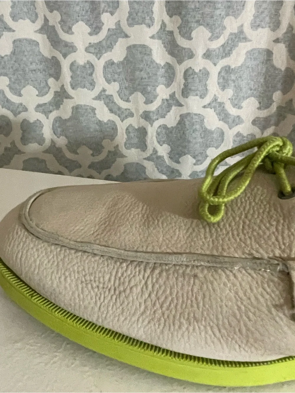 Cole Haan Air Mason Men's ivory and Lime Green Casual Boat Shoes Sz 13